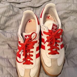 Adidas White and Red Classic Sneakers